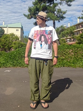 「アイテム（帽子）」を使った、cocostmilitaryさん（メンズ・186cm）の夏コーディネート