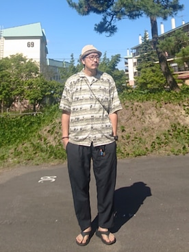 「アイテム（シャツ/ブラウス）」を使った、cocostmilitaryさん（メンズ・186cm・40代）の夏コーディネート