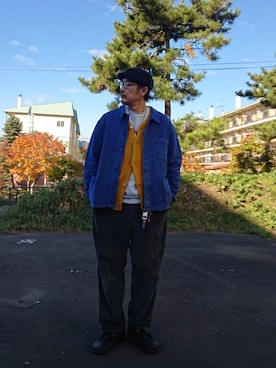 「アイテム（チノパンツ）」を使った、cocostmilitaryさん（メンズ・186cm・40代）の秋コーディネート