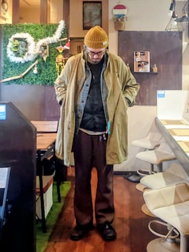 「アイテム（モッズコート）」を使った、cocostmilitaryさん（メンズ・186cm）の冬コーディネート