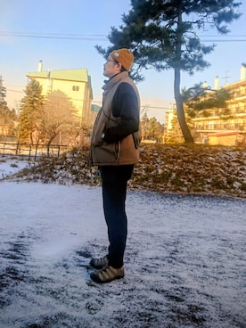 「アイテム（シューズ）」を使った、cocostmilitaryさん（メンズ・186cm）の冬コーディネート