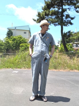 「CA4LA（カシラ）のアイテム（帽子）」を使った、cocostmilitaryさん（メンズ・186cm）の夏コーディネート