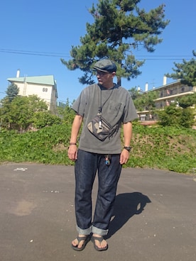 「アイテム（サンダル）」を使った、cocostmilitaryさん（メンズ・186cm・40代）の夏コーディネート