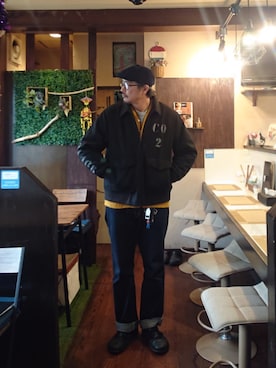 「アイテム（MA-1）」を使った、cocostmilitaryさん（メンズ・186cm）の秋コーディネート