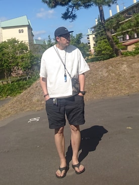 「HOKA（ホカ）のアイテム」を使った、cocostmilitaryさん（メンズ・186cm）の夏コーディネート