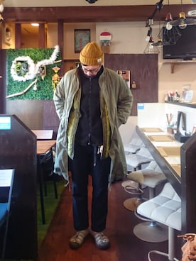 「アイテム（モッズコート）」を使った、cocostmilitaryさん（メンズ・186cm）の秋コーディネート