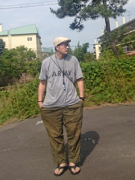 「アイテム（シューズ）」を使った、cocostmilitaryさん（メンズ・186cm）の夏コーディネート