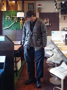 「無印良品（ムジルシリョウヒン）のアイテム」を使った、cocostmilitaryさん（メンズ・186cm）の秋コーディネート