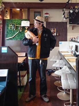 「アイテム（MA-1）」を使った、cocostmilitaryさん（メンズ・186cm）の秋コーディネート