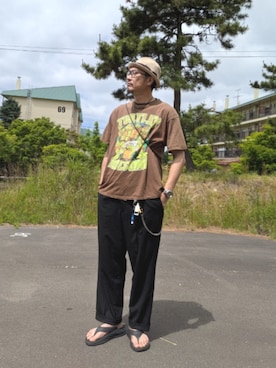 「CA4LA（カシラ）のアイテム」を使った、cocostmilitaryさん（メンズ・186cm）の夏コーディネート