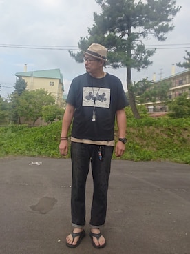 「アイテム（Tシャツ/カットソー）」を使った、cocostmilitaryさん（メンズ・186cm）の夏コーディネート