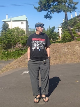 「HOKA（ホカ）のアイテム」を使った、cocostmilitaryさん（メンズ・186cm）の夏コーディネート