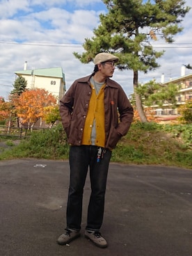 「アイテム（ナイロンジャケット）」を使った、cocostmilitaryさん（メンズ・186cm）の秋コーディネート