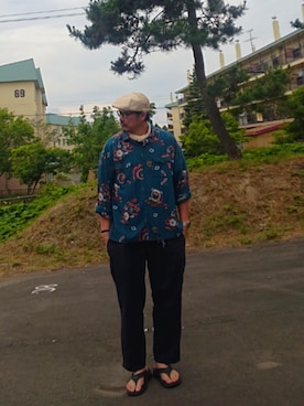 「アイテム（ハンチング/ベレー帽）」を使った、cocostmilitaryさん（メンズ・186cm）の夏コーディネート