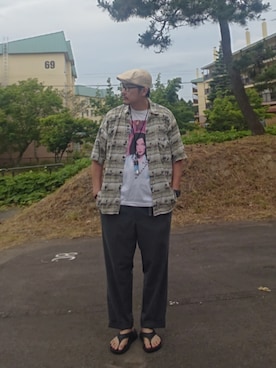 「アイテム（帽子）」を使った、cocostmilitaryさん（メンズ・186cm・40代）の夏コーディネート