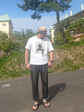 「HOKA（ホカ）の＜HOKA＞ オラ リカバリー フリップ（サンダル）」を使った、cocostmilitaryさん（メンズ・186cm・40代）の夏コーディネート