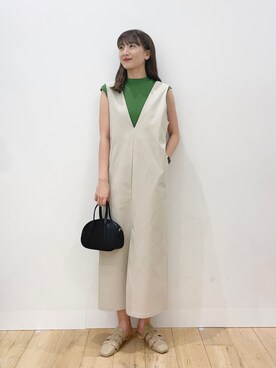 「スクエアトゥ」｜「アイテム（ジャンパースカート）」を使った、maiさん（レディース・162cm）の夏コーディネート