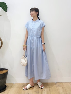 「SENSE OF PLACE by URBAN RESEARCH（センスオブプレイスバイアーバンリサーチ）のアイテム（シャツワンピース）」を使った、maiさん（レディース・162cm）の夏コーディネート