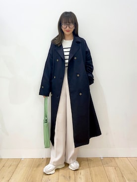 「アイテム（ステンカラーコート）」を使った、maiさん（レディース・162cm）の春コーディネート