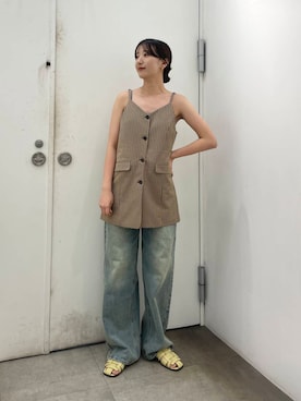 「アイテム（チュニック）」を使った、maiさん（レディース・163cm）の夏コーディネート