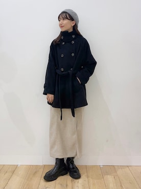 「マイベストコーデ2022」｜「アイテム（ハンチング/ベレー帽）」を使った、maiさん（レディース・162cm）の冬コーディネート