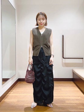 「カーゴスカート」｜fujimonさん（レディース・159cm）の夏コーディネート