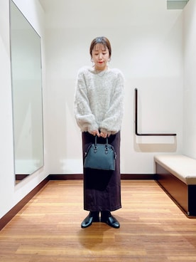 「ITEMS URBANRESEARCH（アイテムズ アーバンリサーチ）のミックスシャギーニット（ニット/セーター）」を使った、fujimonさん（レディース・159cm）の秋コーディネート