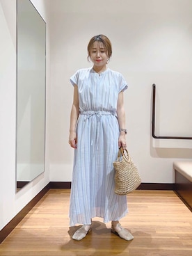 「SENSE OF PLACE by URBAN RESEARCH（センスオブプレイスバイアーバンリサーチ）のアイテム（サンダル）」を使った、fujimonさん（レディース・159cm）の夏コーディネート