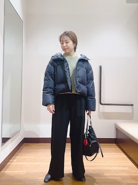 「ITEMS URBANRESEARCH（アイテムズ アーバンリサーチ）のアイテム（ダウンジャケット/コート）」を使った、fujimonさん（レディース・159cm）の冬コーディネート