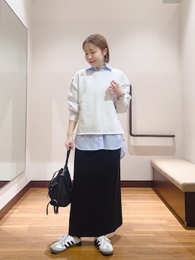 「アイテム（トップス）」を使った、fujimonさん（レディース・159cm）の春コーディネート