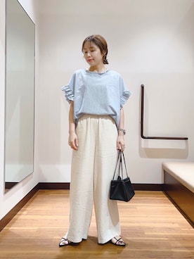 「水色」｜fujimonさん（レディース・159cm）の夏コーディネート