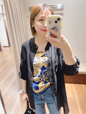 「スカーフアレンジ」｜fujimonさん（レディース・159cm）の春コーディネート