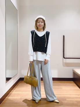 「アイテム（ニットキャップ/ビーニー）」を使った、fujimonさん（レディース・159cm・30代）の秋コーディネート