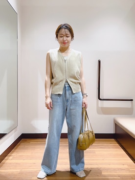 「アイテム（ベスト）」を使った、fujimonさん（レディース・159cm・30代）の夏コーディネート