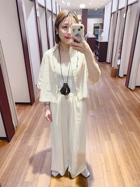 「アイテム（ポーチ）」を使った、fujimonさん（レディース・159cm）の春コーディネート