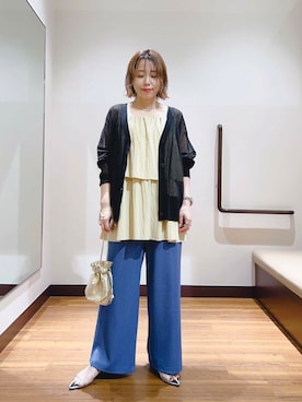 「アイテム（カーディガン/ボレロ）」を使った、fujimonさん（レディース・159cm）の夏コーディネート