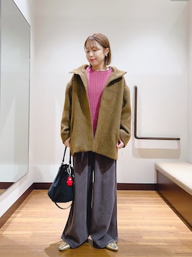 「アイテム（テーラードジャケット、イエロー系）」を使った、fujimonさん（レディース・159cm）の秋コーディネート