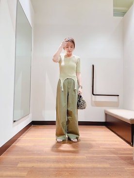 「ITEMS URBANRESEARCH（アイテムズ アーバンリサーチ）のアイテム（チノパンツ）」を使った、fujimonさん（レディース・159cm）の夏コーディネート