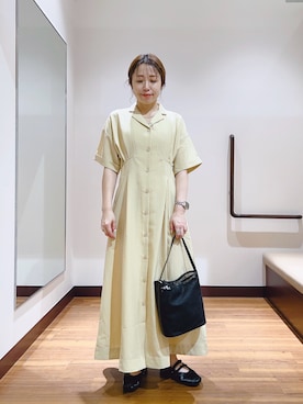 「アイテム（シャツワンピース）」を使った、fujimonさん（レディース・159cm・30代）の夏コーディネート