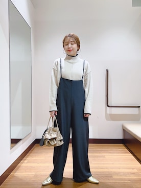 「アイテム（サロペット/オーバーオール）」を使った、fujimonさん（レディース・159cm）の秋コーディネート