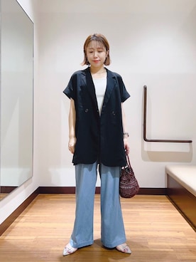 「ジレ」｜fujimonさん（レディース・159cm）の夏コーディネート