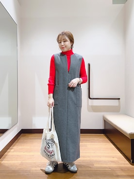 「アイテム（ワンピース/ドレス）」を使った、fujimonさん（レディース・159cm・30代）の秋コーディネート