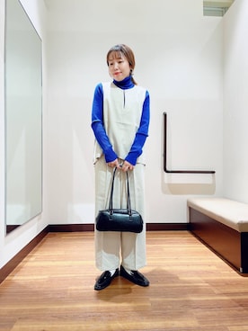 「アイテム（パンツドレス）」を使った、fujimonさん（レディース・159cm）の秋コーディネート
