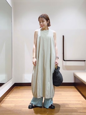 「イエベ」｜「アイテム（ワンピース/ドレス）」を使った、fujimonさん（レディース・159cm）の夏コーディネート