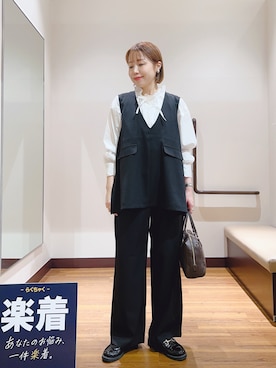 「ITEMS URBANRESEARCH（アイテムズ アーバンリサーチ）のアイテム（セットアップ）」を使った、fujimonさん（レディース・159cm）の春コーディネート