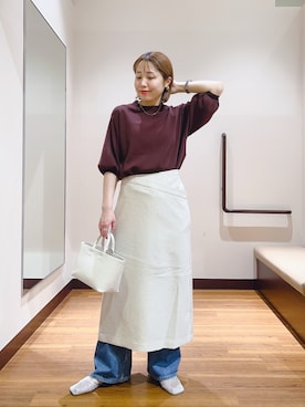 「LAATO（ラート）のアイテム」を使った、fujimonさん（レディース・159cm）の春コーディネート