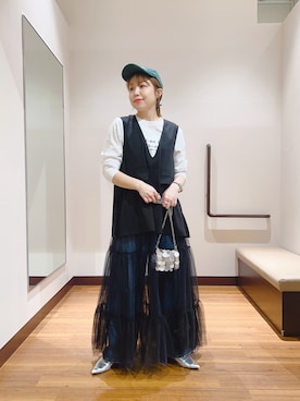 「ITEMS URBANRESEARCH（アイテムズ アーバンリサーチ）のアイテム（セットアップ）」を使った、fujimonさん（レディース・159cm）の春コーディネート