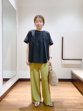 「ITEMS URBANRESEARCH（アイテムズ アーバンリサーチ）のアイテム（Tシャツ/カットソー）」を使った、fujimonさん（レディース・159cm）の夏コーディネート