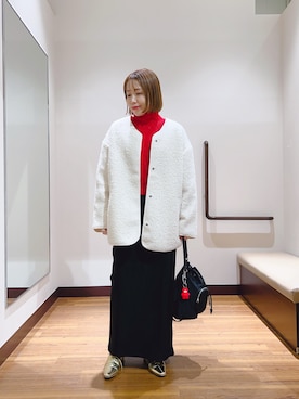 「クリスマス」｜「アイテム（ジャケット/アウター）」を使った、fujimonさん（レディース・159cm）の冬コーディネート