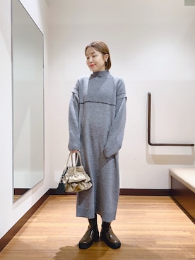 「アイテム（ワンピース/ドレス）」を使った、fujimonさん（レディース・159cm・30代）の冬コーディネート